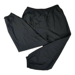Vintage MTA PRO Athletic Nylon Pants Womens Plus Sz 3X Black Mom Zip Cuffs L29